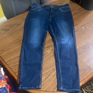 Liz Claiborne Sara Dark Blue Mid Rise Slim Leg Jeans